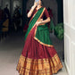 Lorenvalley Fashion Maroon Narayan Pet Silk Zari Weaving Work Lehenga Choli with Dupatta | Swadesiicart