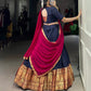 Lorenvalley Fashion Navyblue Narayan Pet Silk Zari Weaving Work Lehenga Choli with Dupatta | Swadesiicart