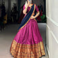Lorenvalley Fashion Pink Narayan Pet Silk Zari Weaving Work Lehenga Choli with Dupatta - Swadesiicart