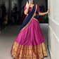 Lorenvalley Fashion Pink Narayan Pet Silk Zari Weaving Work Lehenga Choli with Dupatta - Swadesiicart