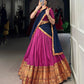 Lorenvalley Fashion Pink Narayan Pet Silk Zari Weaving Work Lehenga Choli with Dupatta - Swadesiicart