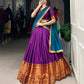 Lorenvalley Fashion Purple Narayan Pet Silk Zari Weaving Work Lehenga Choli with Dupatta - Swadesiicart
