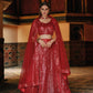 Anaita Red Net Lehenga Choli With Embroidery & Sequence Work
