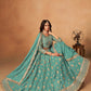 Anaita Sky Blue Organza Lehenga Choli With Heavy Embroidery Work