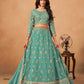 Anaita Sky Blue Organza Lehenga Choli With Heavy Embroidery Work