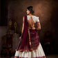 Lorenvalley White Poly Cotton Chex With Zari Weaving Work Lehenga Choli with Dupatta | Swadesiicart