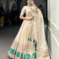 Lorenvalley Off White Pure Shimmer With Weaving Work with Mirror And Beads (Moti) Hand Work Lehenga Choli | Swadesiicart