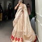 Lorenvalley Off White Pure Shimmer With Weaving Work with Mirror And Beads (Moti) Hand Work Lehenga Choli | Swadesiicart