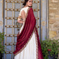 Lorenvalley Off White Vichitra Silk Zari Weaving Work Lace Border Belt with Sequins Lace Touch Up Lehenga Choli with Dupatta | Swadesiicart
