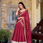 Lorenvalley Rust Vichitra Silk Zari Weaving Work Lace Border Belt with Sequins Lace Touch Up Lehenga Choli with Dupatta | Swadesiicart