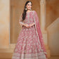 Anaita Pink Embroidered Net Anarkali Suit