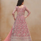 Anaita Pink Embroidered Net Anarkali Suit