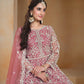 Anaita Pink Embroidered Net Anarkali Suit