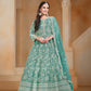 Anaita Sea Green Embroidered Net Anarkali Suit