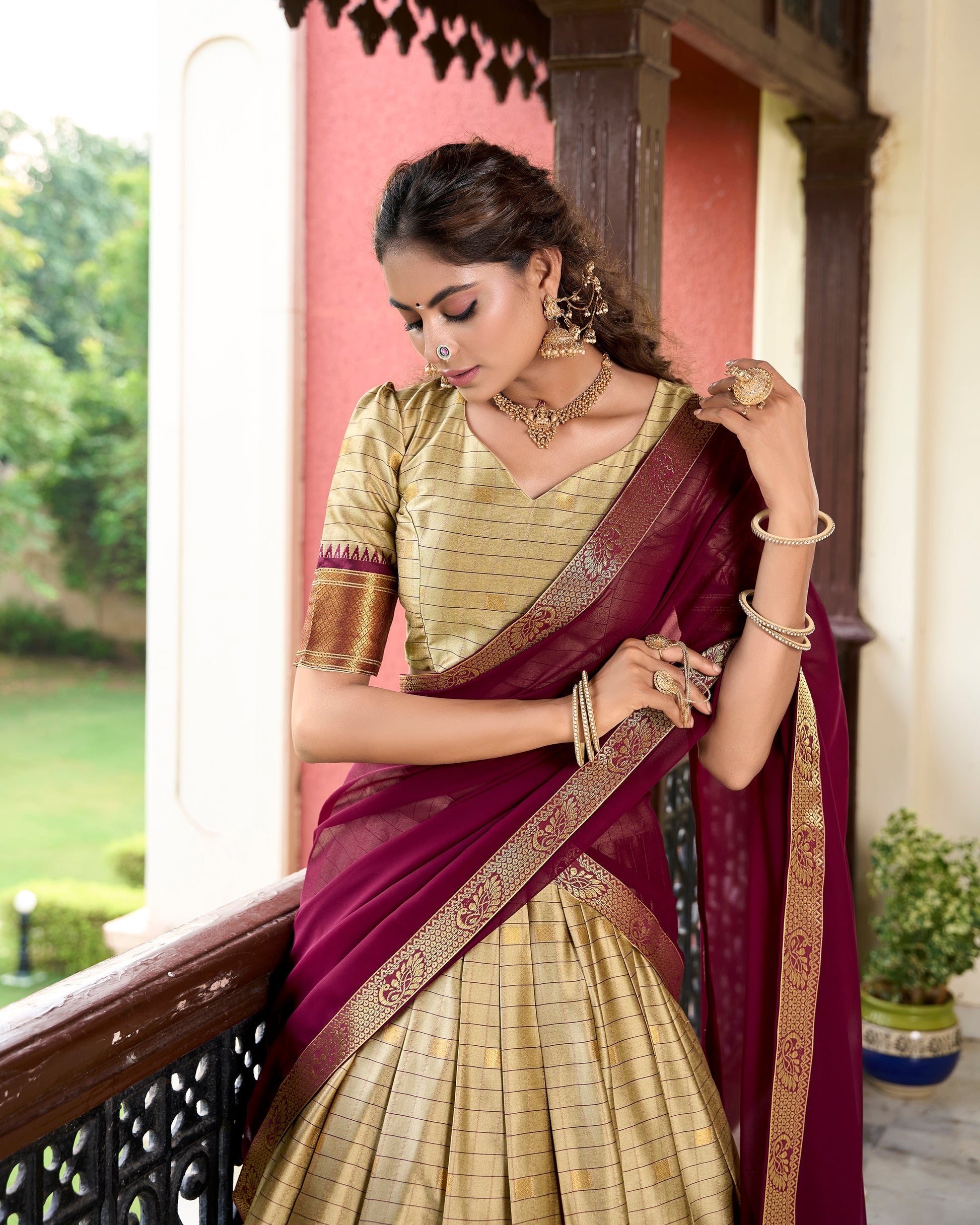 Lorenvalley Chiku Cotton Silk Weaving Work With Paithani Concept Lehenga Choli | Swadesiicart