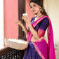 Lorenvalley Blue Cotton Silk Weaving Work With Paithani Concept Lehenga Choli | Swadesiicart