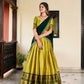 Lorenvalley Green Cotton Silk Weaving Work With Paithani Concept Lehenga Choli | Swadesiicart