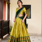 Lorenvalley Green Cotton Silk Weaving Work With Paithani Concept Lehenga Choli | Swadesiicart