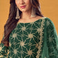 Anaita D Green Faux Georgette Plazzo Suit With Embroidery & Sequins Work