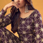 Anaita Purple Faux Georgette Plazzo Suit With Embroidery & Sequins Work