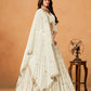 Anaita White Art Silk Lehenga Choli With Embroidery Work