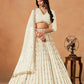 Anaita White Art Silk Lehenga Choli With Embroidery Work