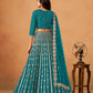 Anaita Teal Green Art Silk Lehenga Choli With Embroidery Work