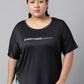 MKH Plus Size Relaxed Fit Typography Printed Drop Shoulder Sleeves Dri-Fit Sports T-shirt - Swadesiicart
