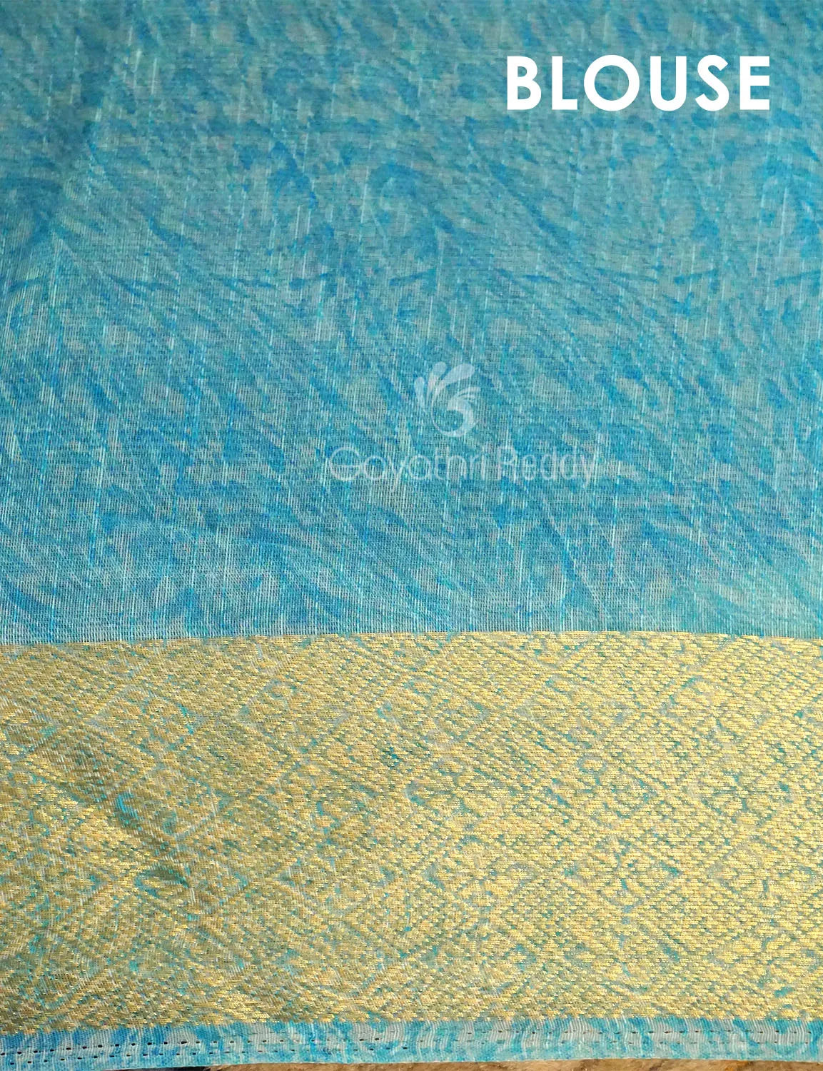 Pastel Blue Colour Floral All Over Print Semi Chanderi Saree By Gayathri Reddy Designer Studio | Swadesiicart