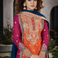 Anaita Orange And Pink Embroidered Viscose Chinon Salwar Suit