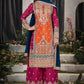 Anaita Orange And Pink Embroidered Viscose Chinon Salwar Suit