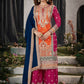 Anaita Orange And Pink Embroidered Viscose Chinon Salwar Suit