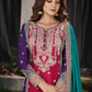 Anaita Maroon And Wine Embroidered Viscose Chinon Salwar Suit