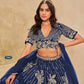 Anaita Navy Blue Heavy Art Silk Lehenga Choli With Embroidery Work