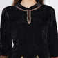 Women Republic Black Velvet Embroiderd Koti With Dhoti Pants | Swadesiicart