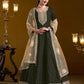 Anaita Black Embroidered Jacquard Chanderi Anarkali Suit