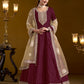 Anaita Purple Embroidered Jacquard Chanderi Anarkali Suit
