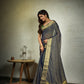 Vardha Indigo Blue Golden Zari Banarasi Chiffon Saree | Swadesiicart