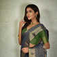 Vardha Indigo Blue Golden Zari Banarasi Chiffon Saree | Swadesiicart