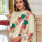 Anaita Cream Faux Georgette Plazzo Suit With Embroidery & Sequins Work