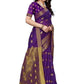 Vamika Banarasi Jacquard Weaving Violet Saree (Shining Violet) | Swadesiicart