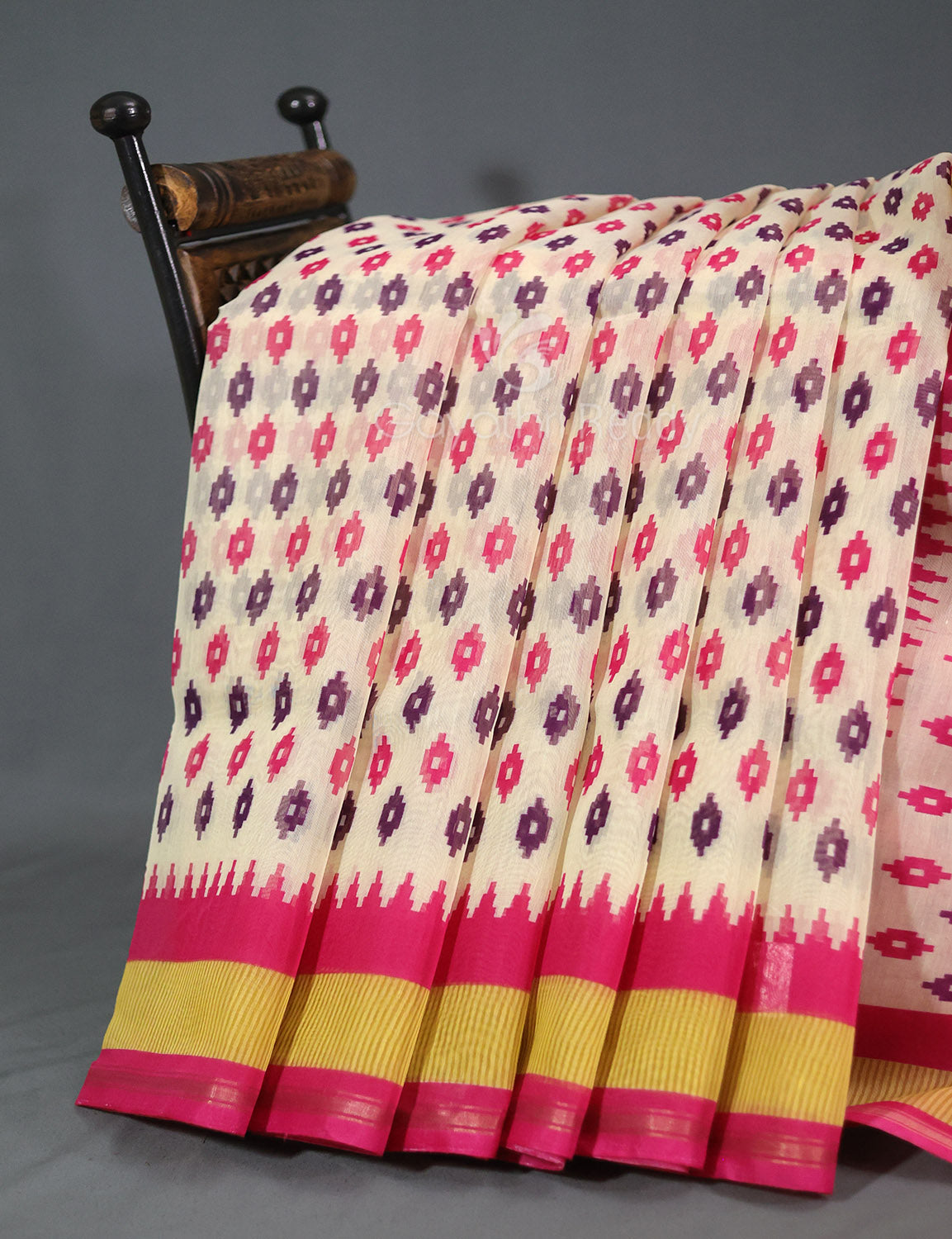 Shades of Rani Pink And Red Colour Blouse Patola Print Semi Chanderi Saree By Gayathri Reddy Designer Studio | Swadesiicart