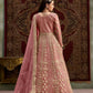 Anaita Peach Embroidered Net Anarkali Suit