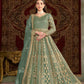 Anaita Green Embroidered Net Anarkali Suit