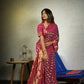 Vardha Magenta Pink Golden Zari Banarasi Chiffon Saree | Swadesiicart