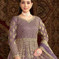 Anaita Purple Embroidered Net Anarkali Suit