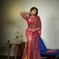 Vardha Magenta Pink Golden Zari Banarasi Chiffon Saree | Swadesiicart