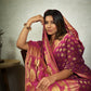Vardha Magenta Pink Golden Zari Banarasi Chiffon Saree | Swadesiicart