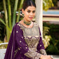 Anaita Purple Faux Georgette Plazzo Suit With Embroidery & Sequins Work