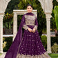 Anaita Purple Faux Georgette Plazzo Suit With Embroidery & Sequins Work